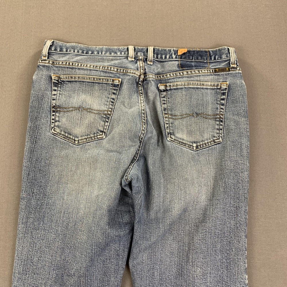 Lucky Brand Dungarees Jeans Mens 38x29 Blue Straight Leg Button Fly USA Made - Picture 2 of 16